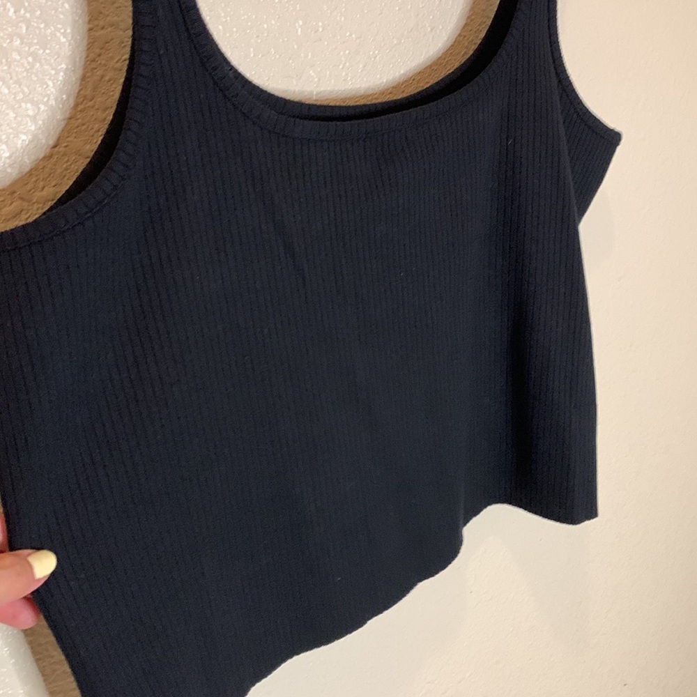 Bandier WSLY Essex Ribbed Square Neck Tank in Black - Picture 2 of 6